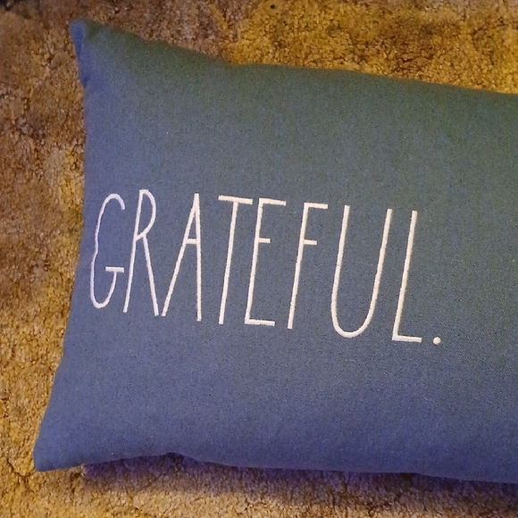 Blue Grateful Thankful Blessed Pillow - Picture 5 of 5